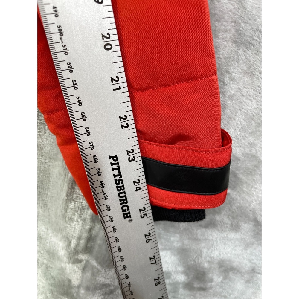 Lucky Brand Women's Small Parka Long Puffer Coat in Red Hooded Insulated - Picture 8 of 15